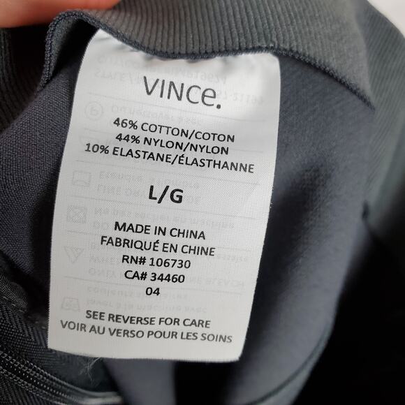 Vince Stitch Front Seam Ponte Legging Pants Sz L Dark Gray Side Zip Work Career - Picture 10 of 14